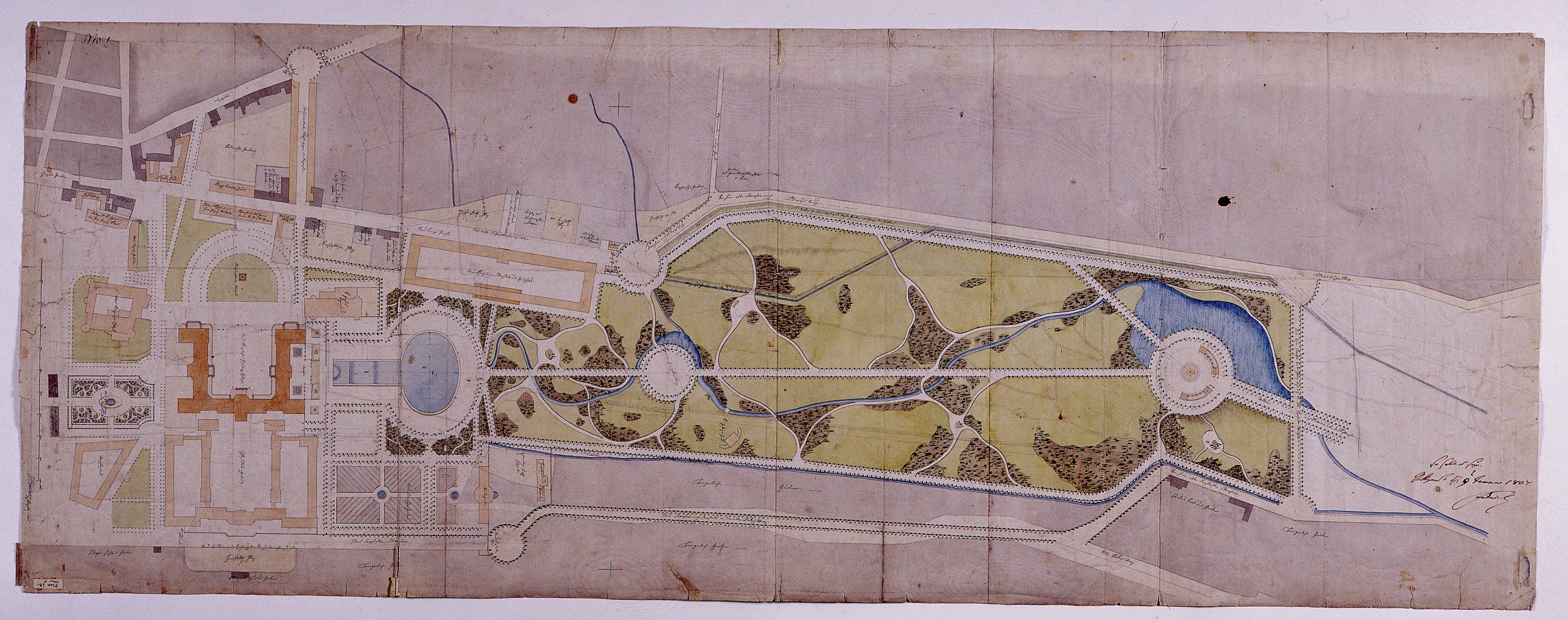 Nikolaus Thouret Schlossgartenplan 1806 – Erweiterung der Stadt in Richtung Neckar