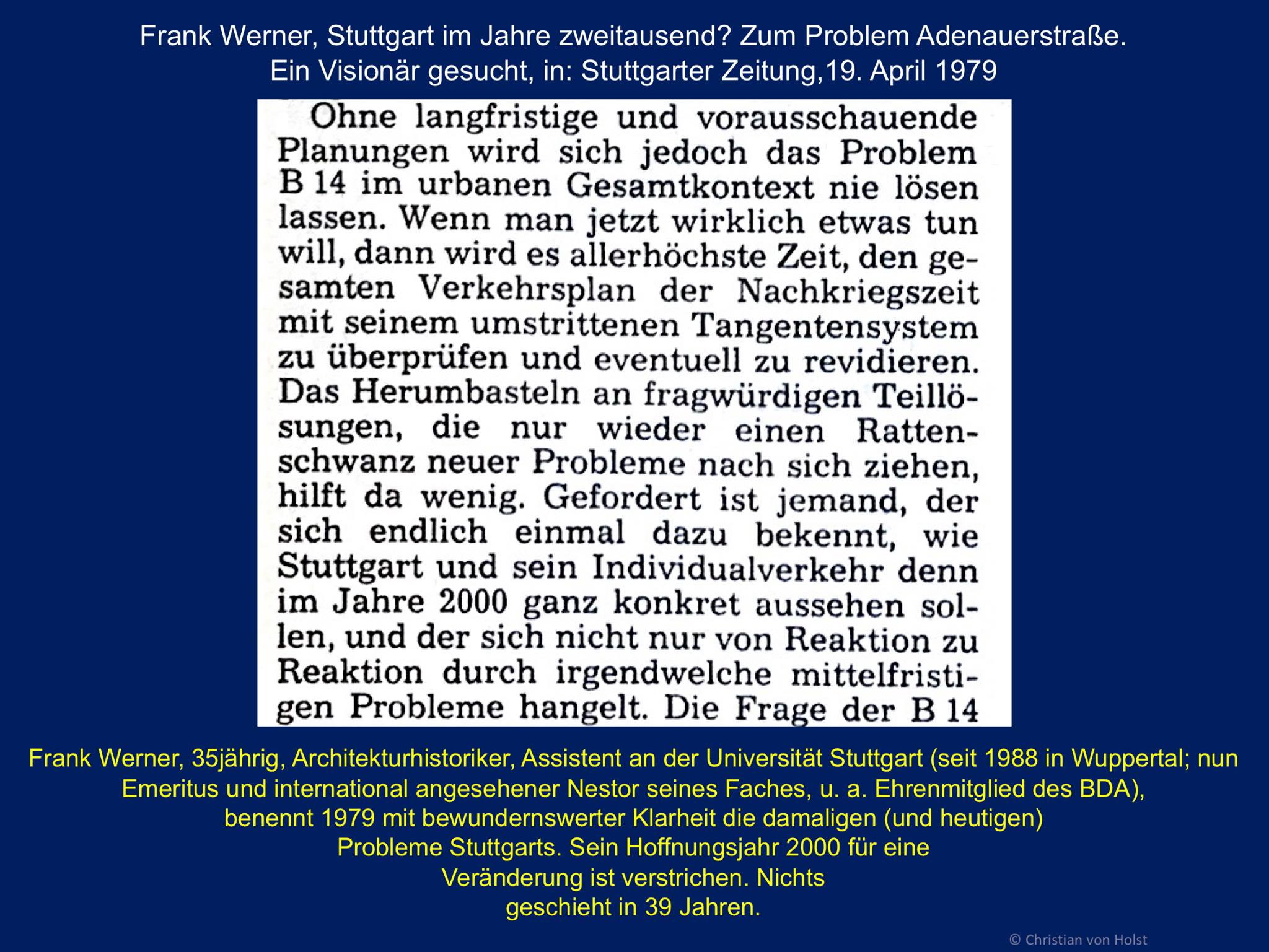 Stuttgarts B14 und Frank Werner: besser und knapper wurde dieses Stuttgartproblem nicht formuliert