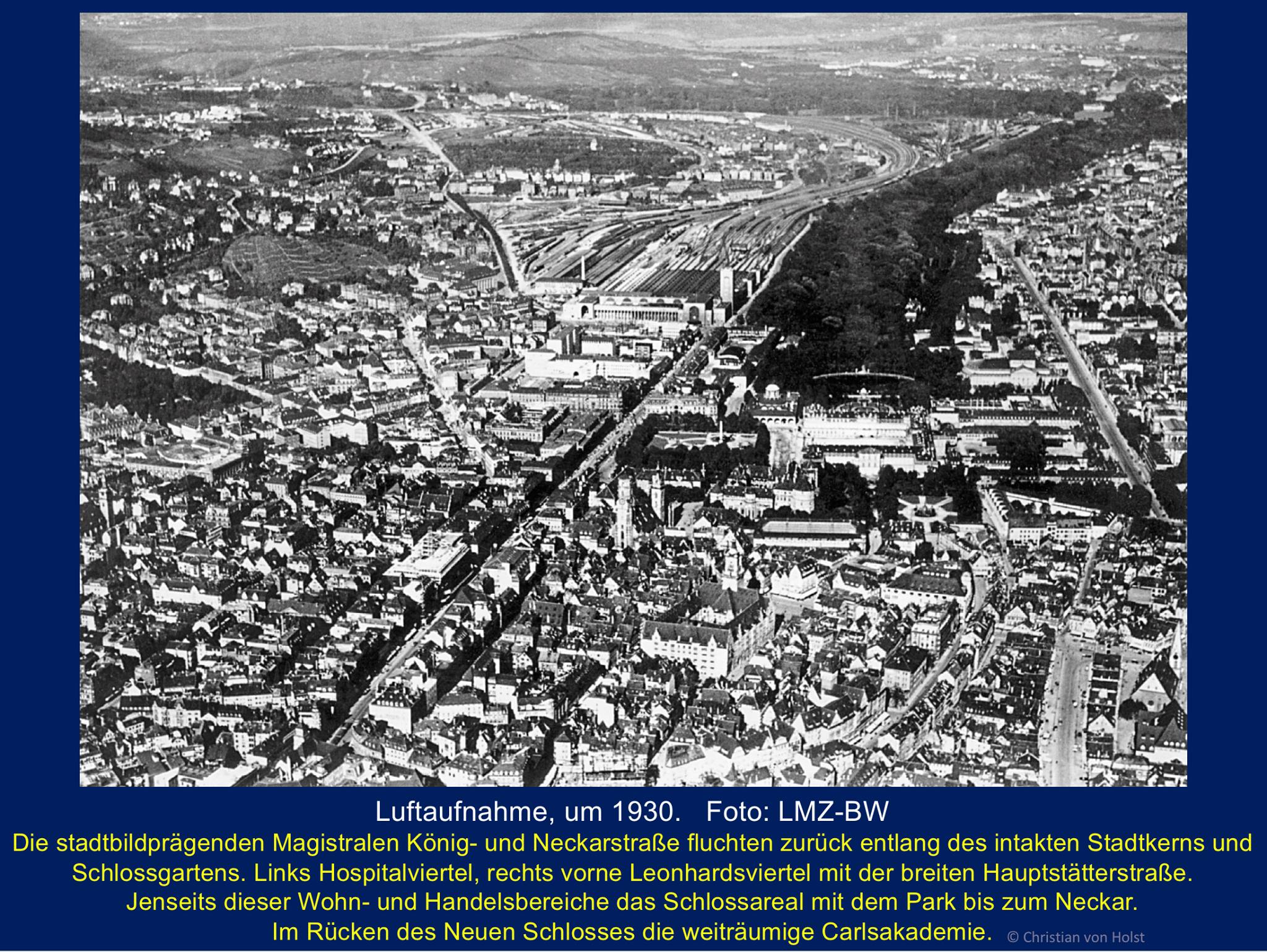 Luftbild um 1930: Neckarstraße  die ersten 100 Jahre