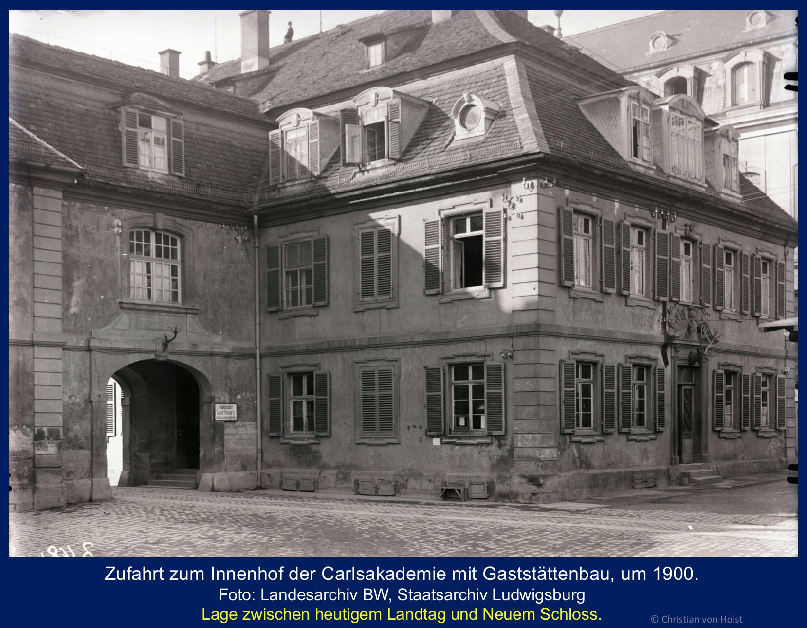 Gaststätte der Carlsakademie um 1900 Foto Staatsarchiv Ludwigsburg