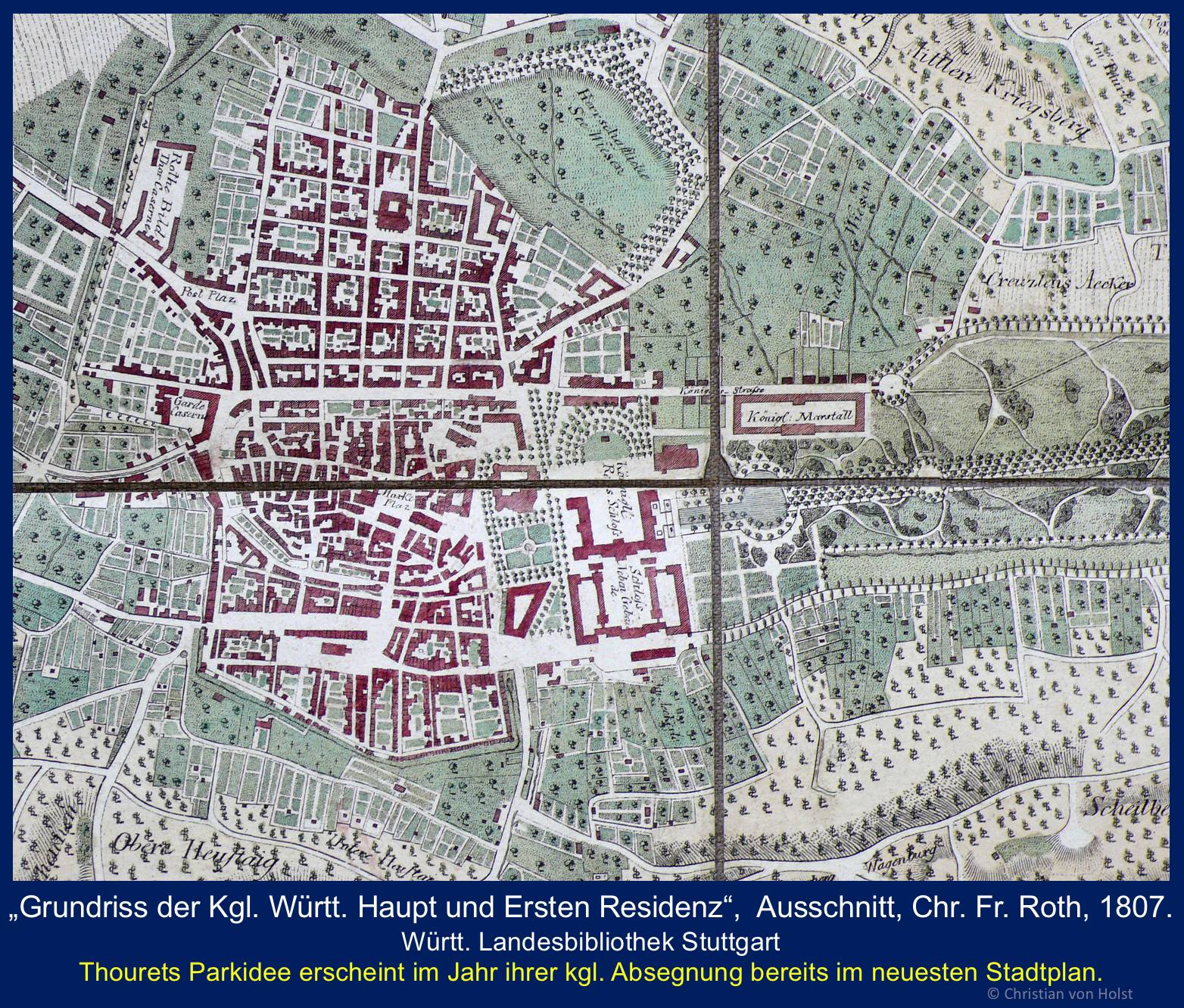 Stadtplan 1807 Landesbibliothek Stuttgart