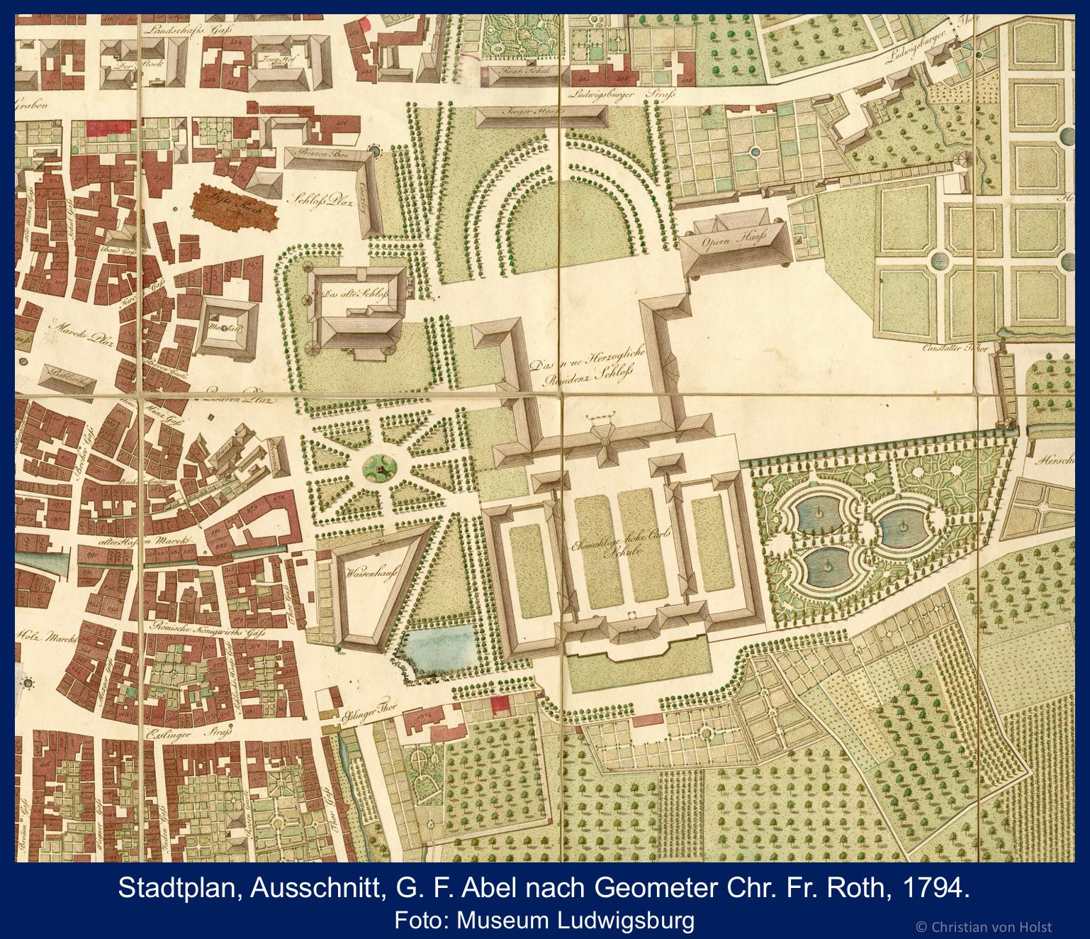 Stadtplan nach Chr. Fr. Roth 1794 Ludwigsburg Museum