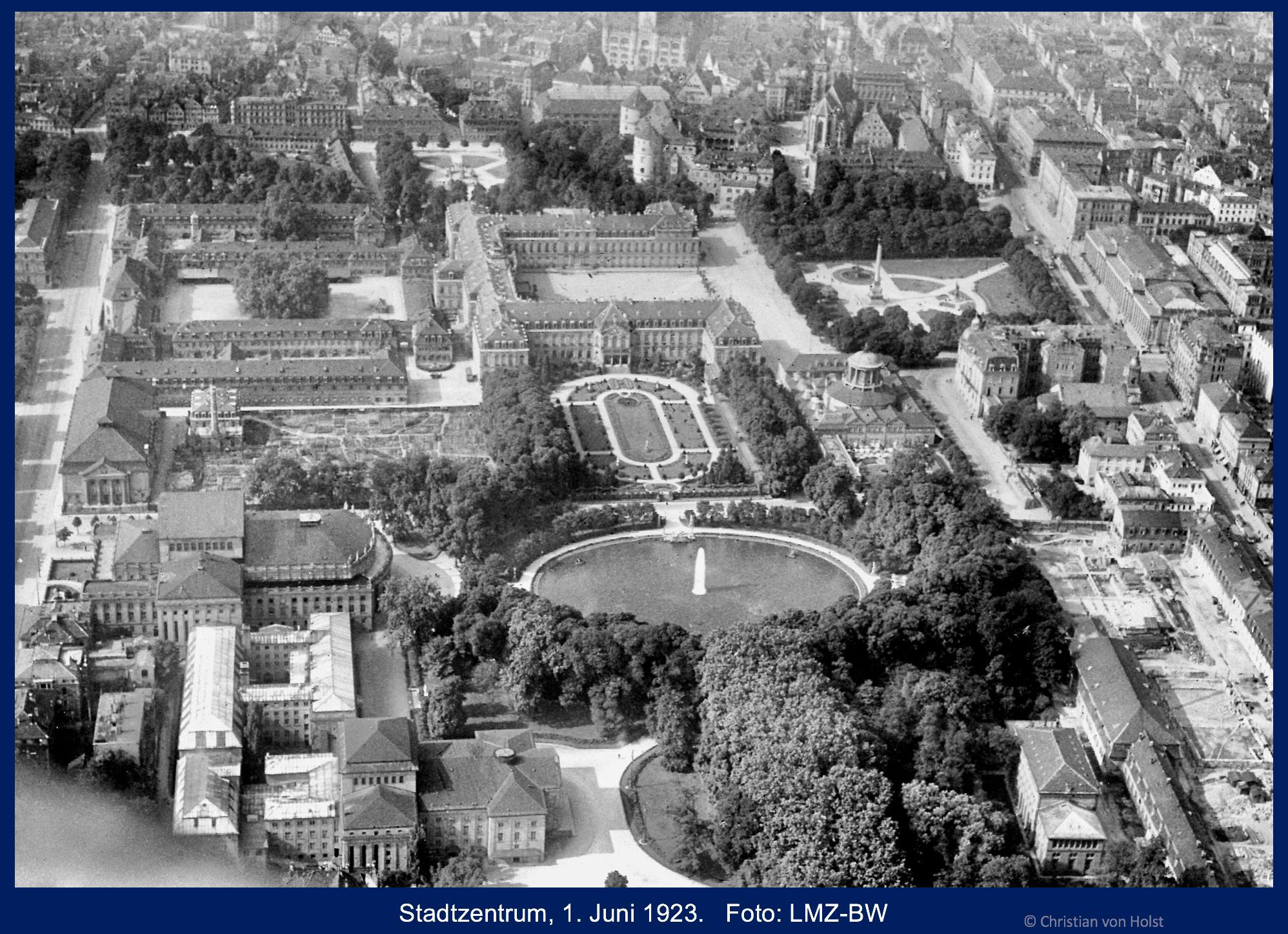 Stadtzentrum Stuttgarts Luftbild 1923 Landesmedienzentrum