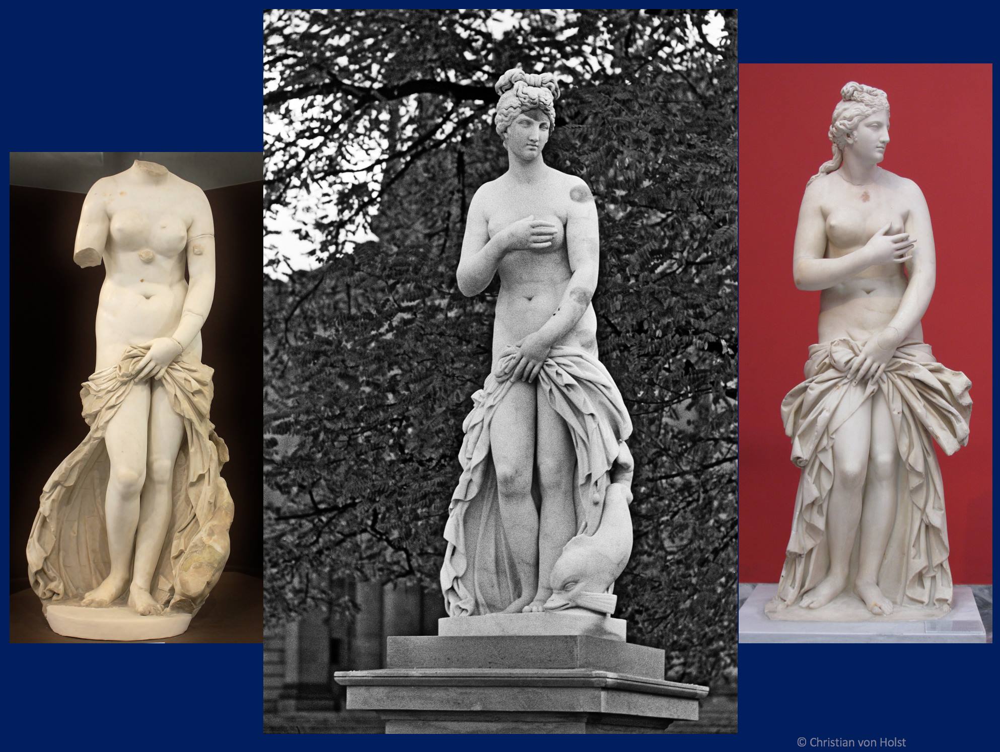 Statuen beim Kunstgebäude in Stuttgart – Venus von Syrakus und zwei andere Exemplare