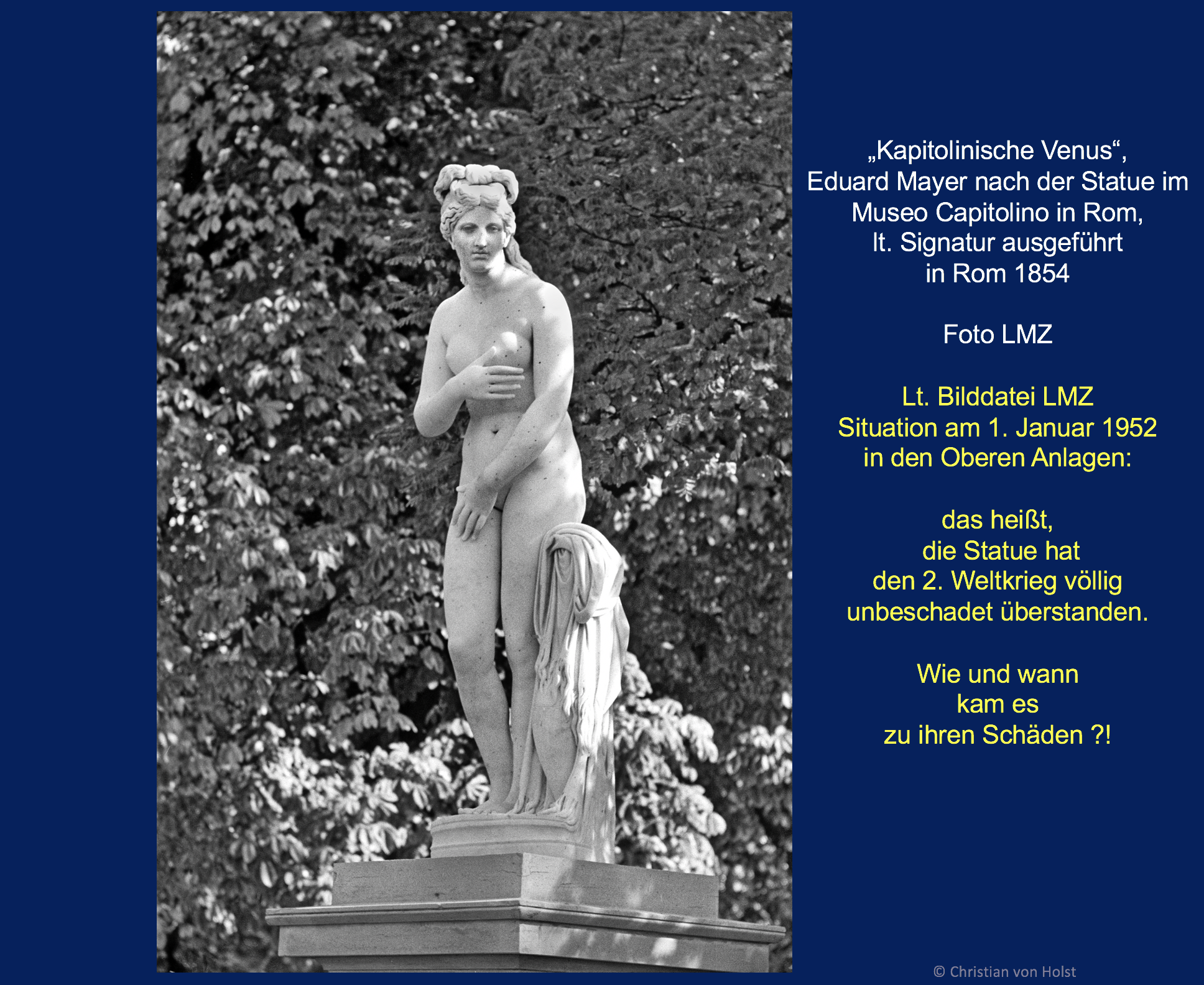 Kapitolinische Venus Kopie von Eduard Mayer 1952 im Oberen Schlossgarten