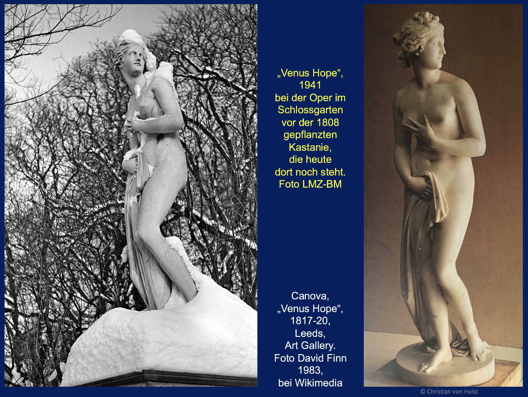 Canova Venus Hope 1941 im Schlossgarten und in Leeds