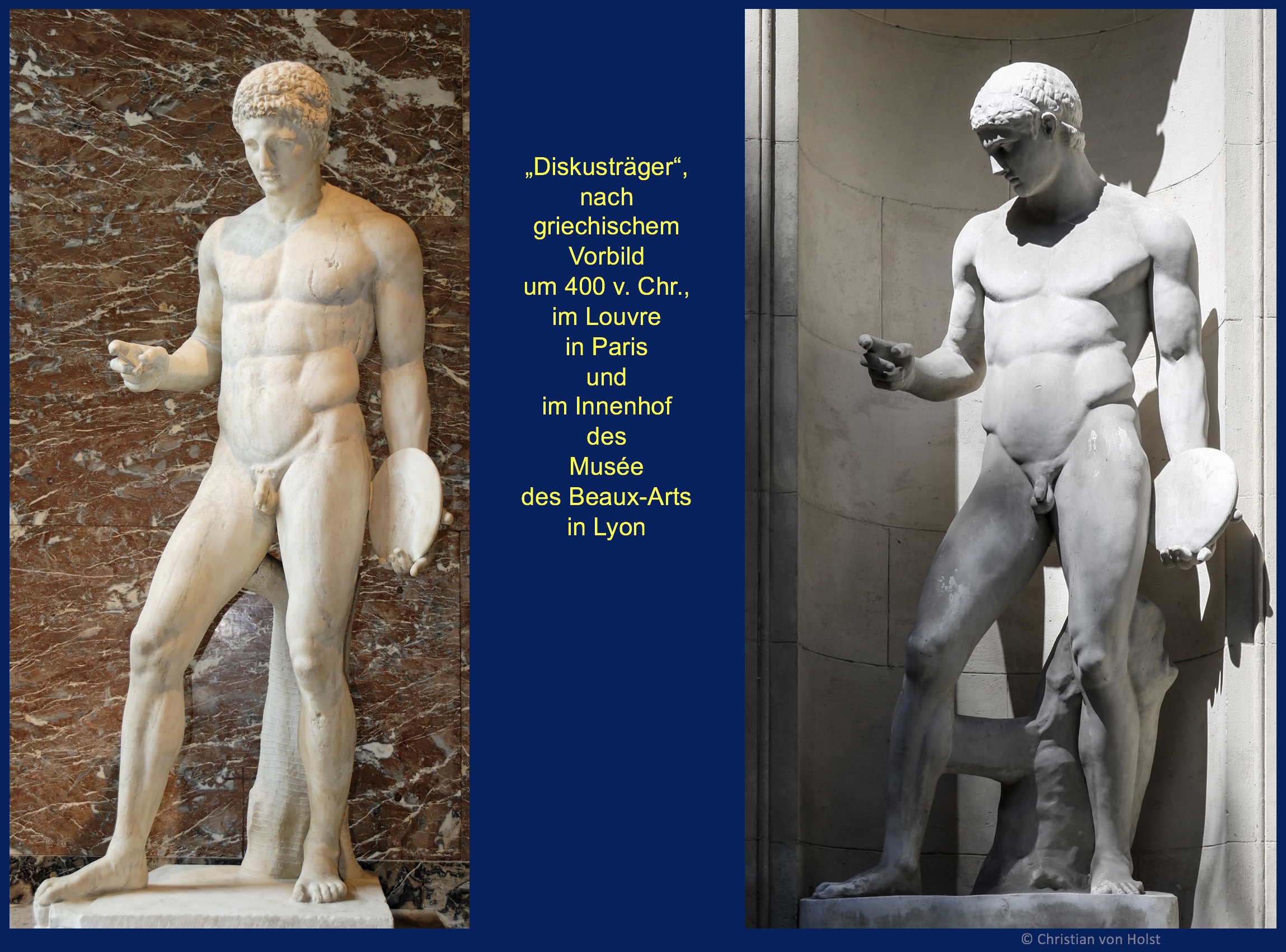 Apoll vom Belvedere und Diskusträger –Diskusträger im Louvre und Lyon