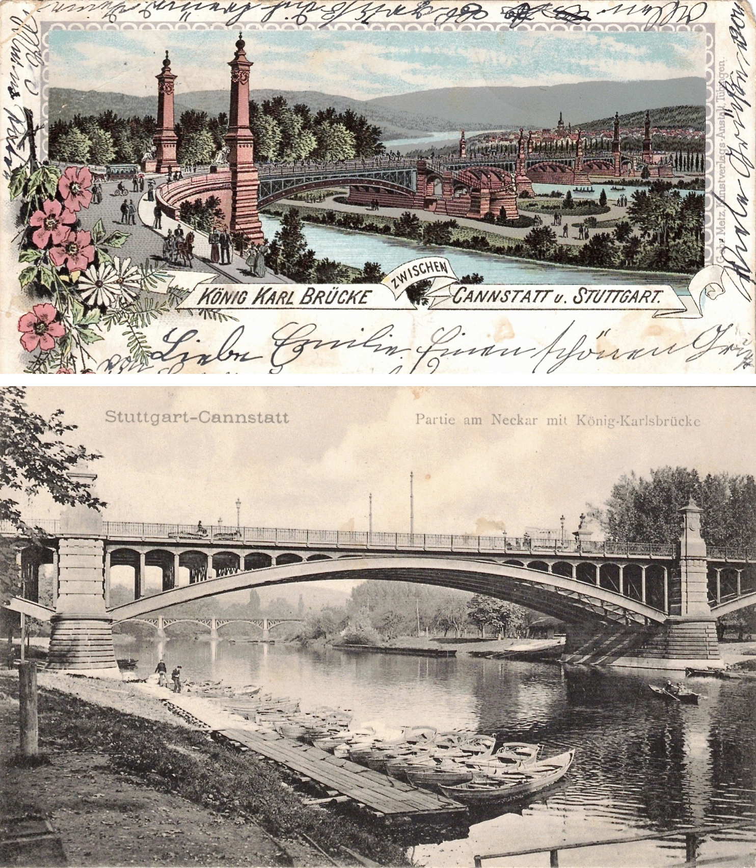 Gesamtansicht und Mittelteile Brücke 1895