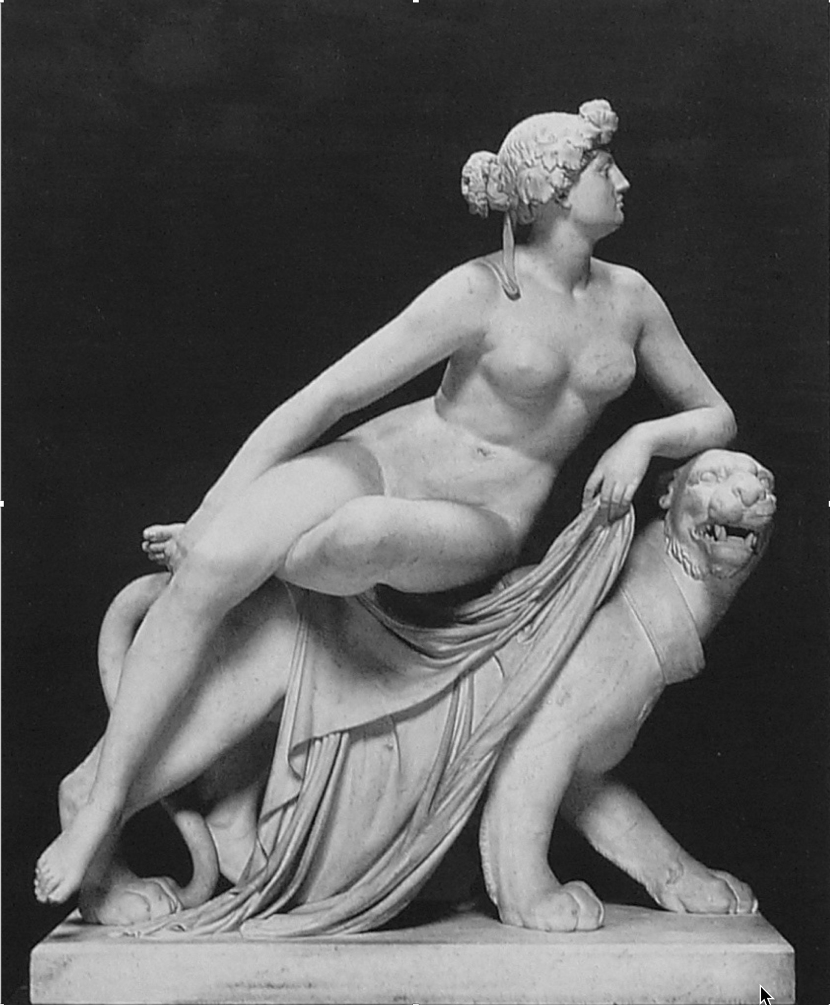 Dannecker: Sappho, Ariadne, Nymphengruppe – Ariadne auf dem Panther Marmor Liebieghaus
