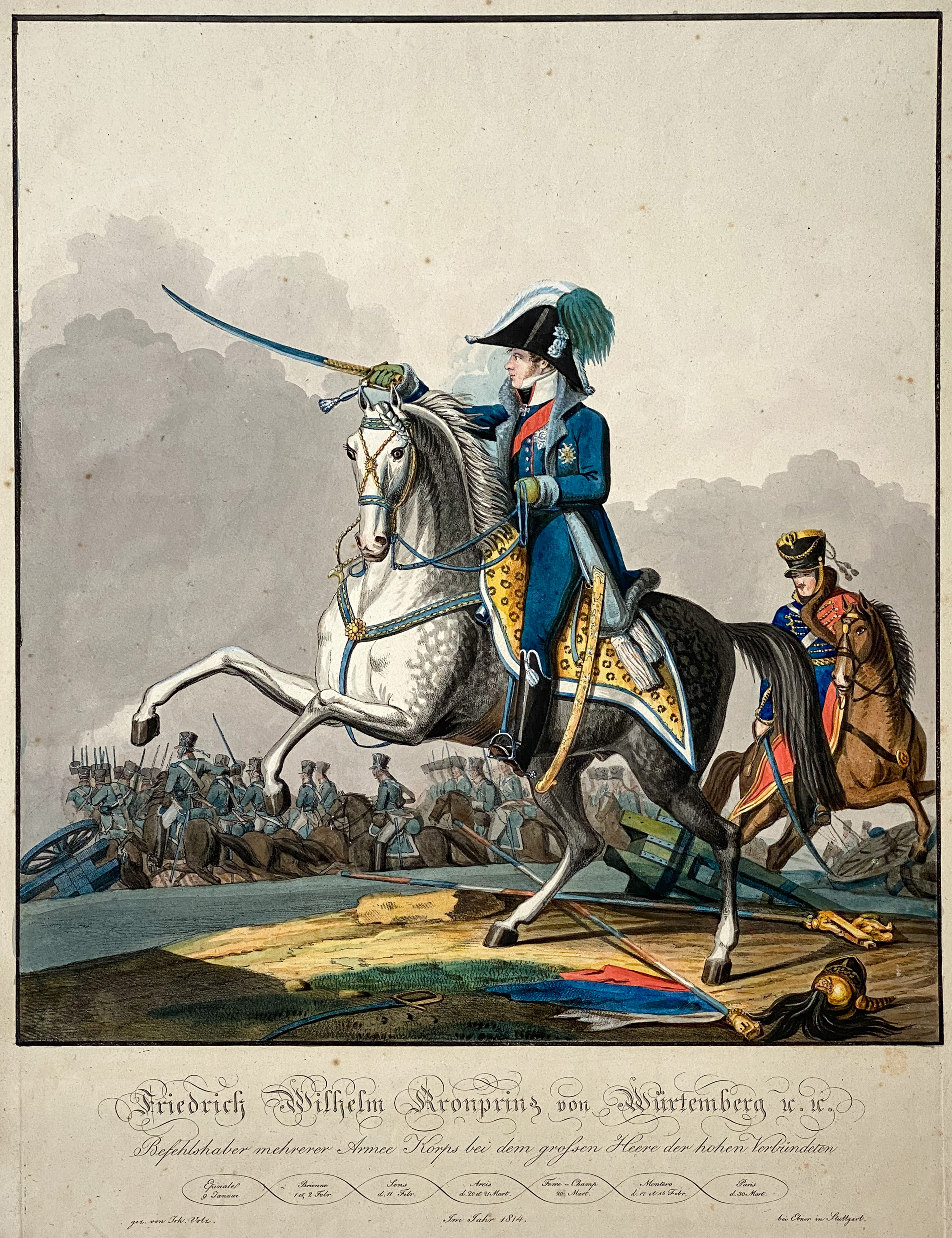 Kronprinz Wilhelm von Württemberg als erfolgreicher Feldherr in den Befreiungskriegen 1814
