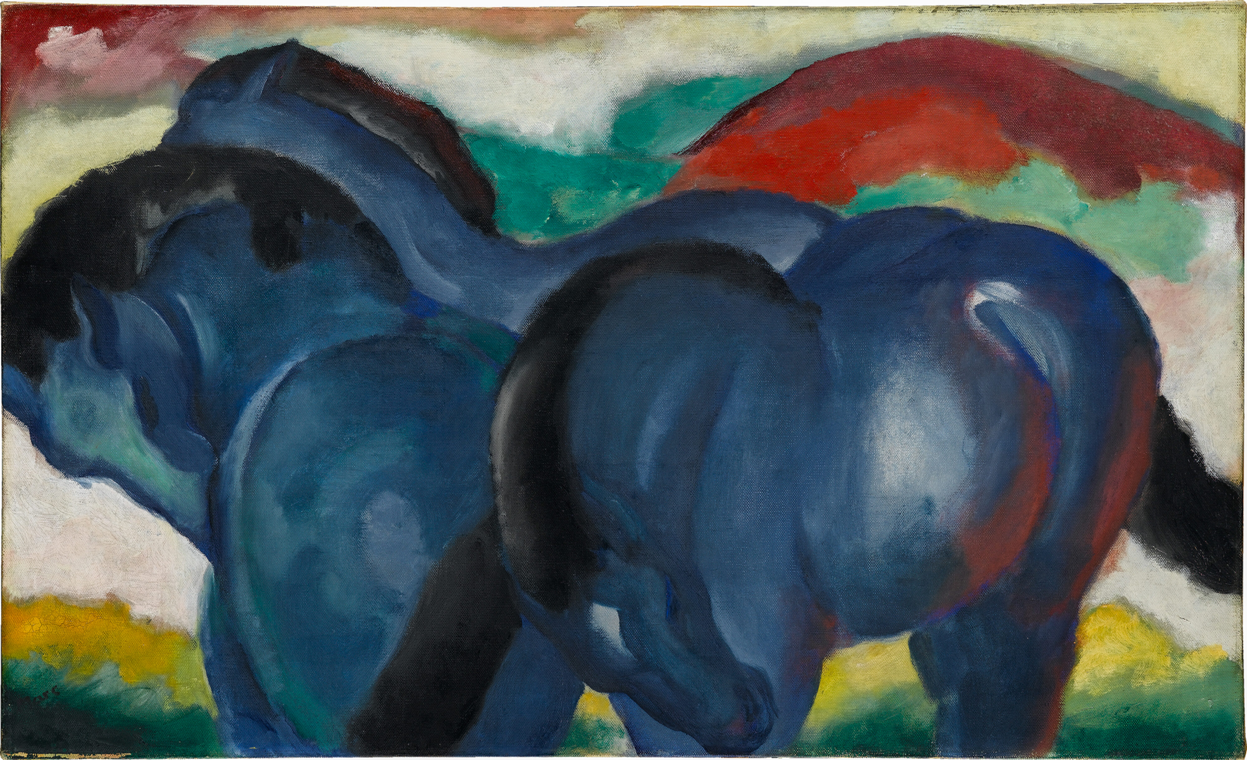 Blaues Land und Blauer Reiter, Franz Marc, Die blauen Pferde, 1911, Staatsgalerie Stuttgart