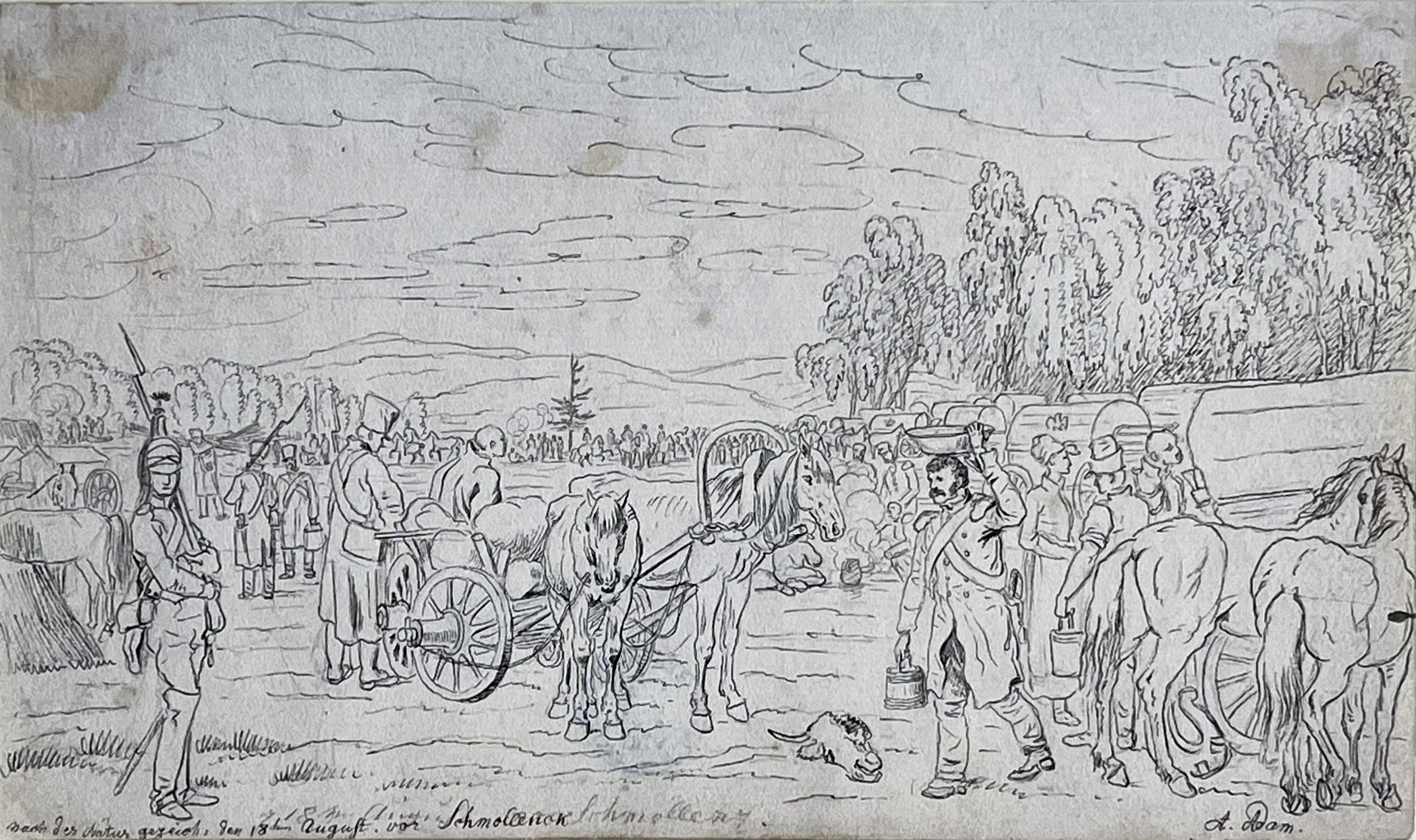 Albrecht Adam, Russland 1812, Smolensk - morgens vor der Schlacht
