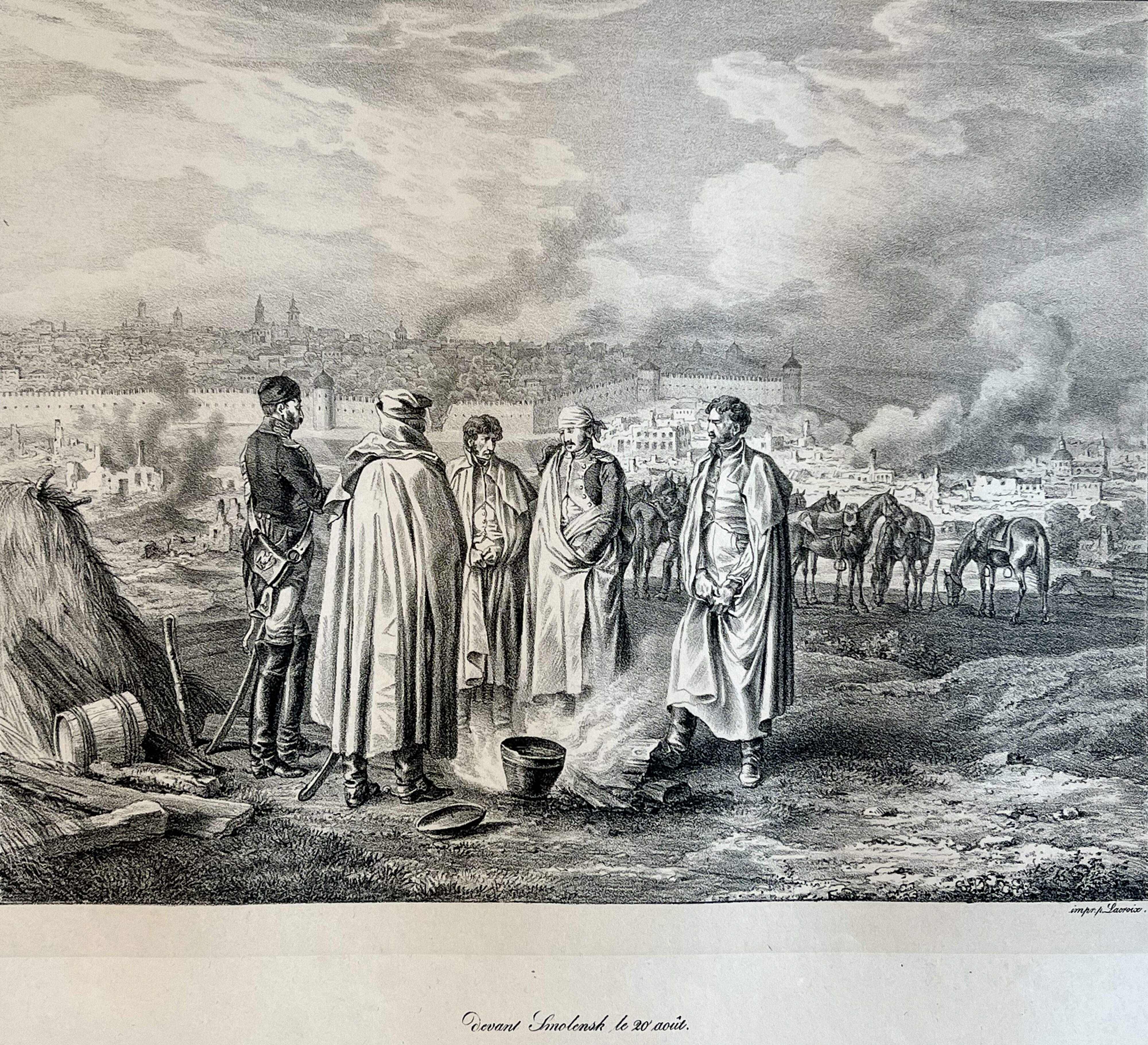 Albrecht Adam, Russland 1812, Smolensk - bei loderndem Feuer
