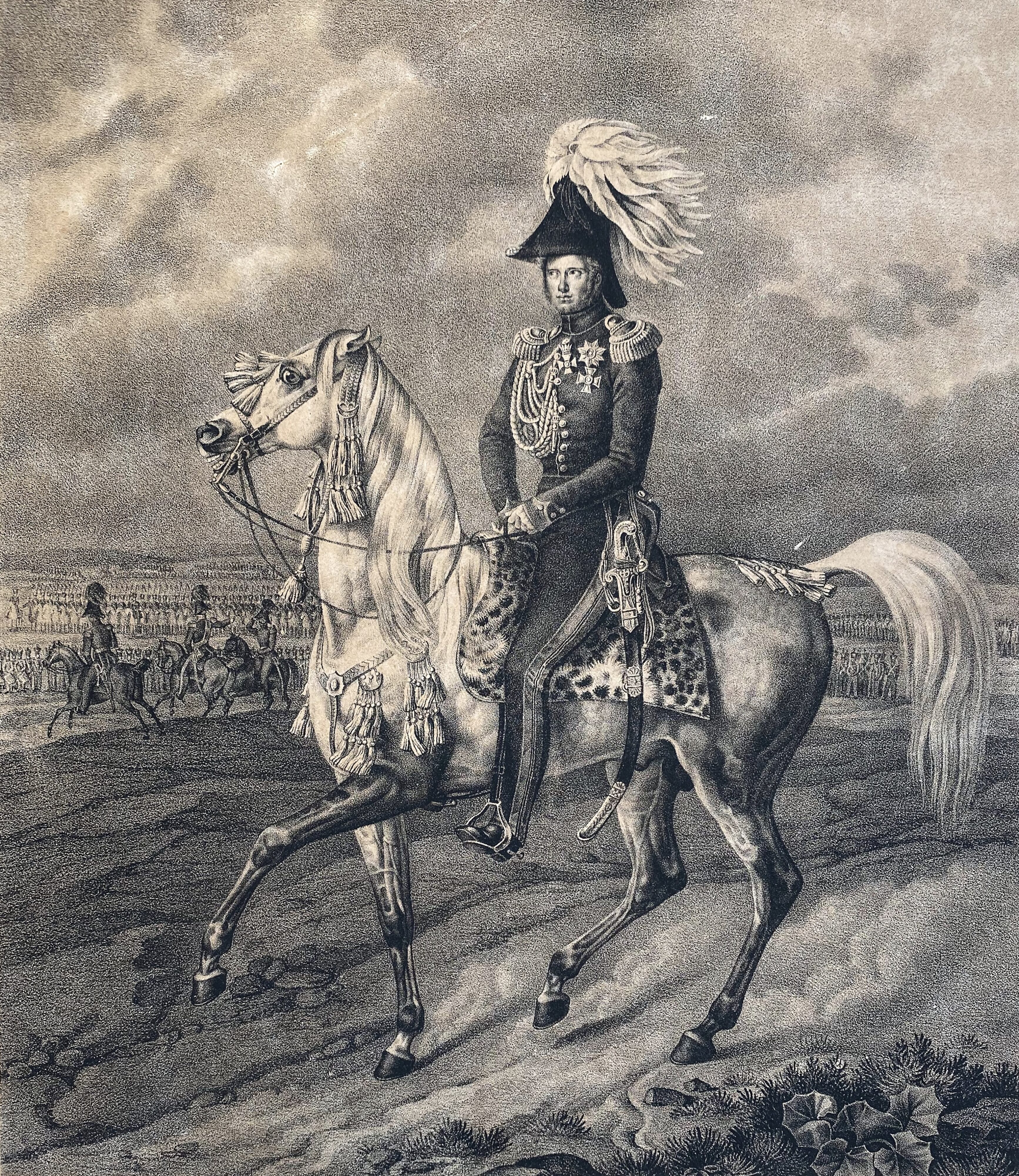 König Wilhelm I. und Albrecht Adam, Lithographie nach einem unbekannten Gemälde