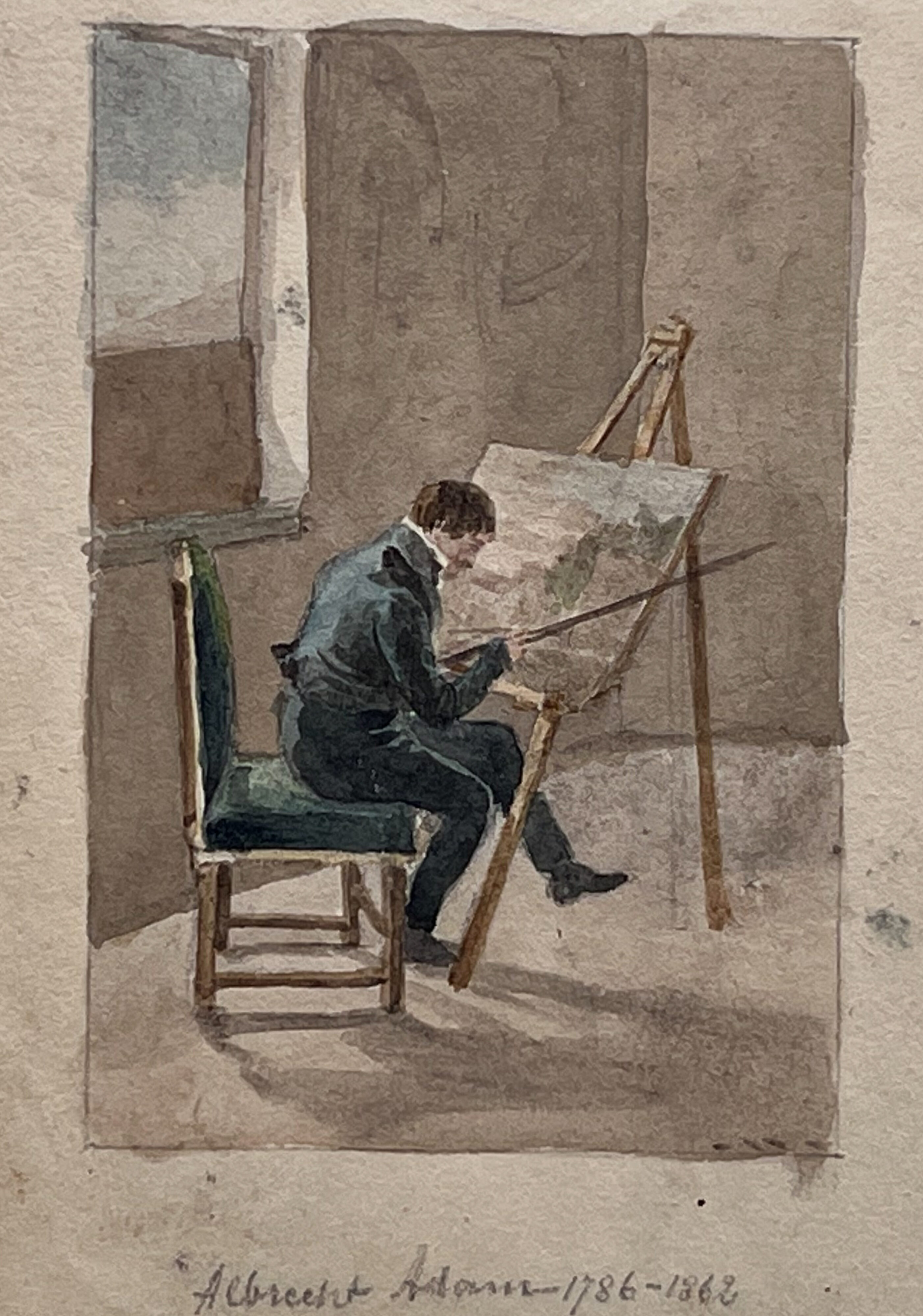 Albrecht Adam, Selbstbildnisse 1811/1831: hier als Landschaftsmaler