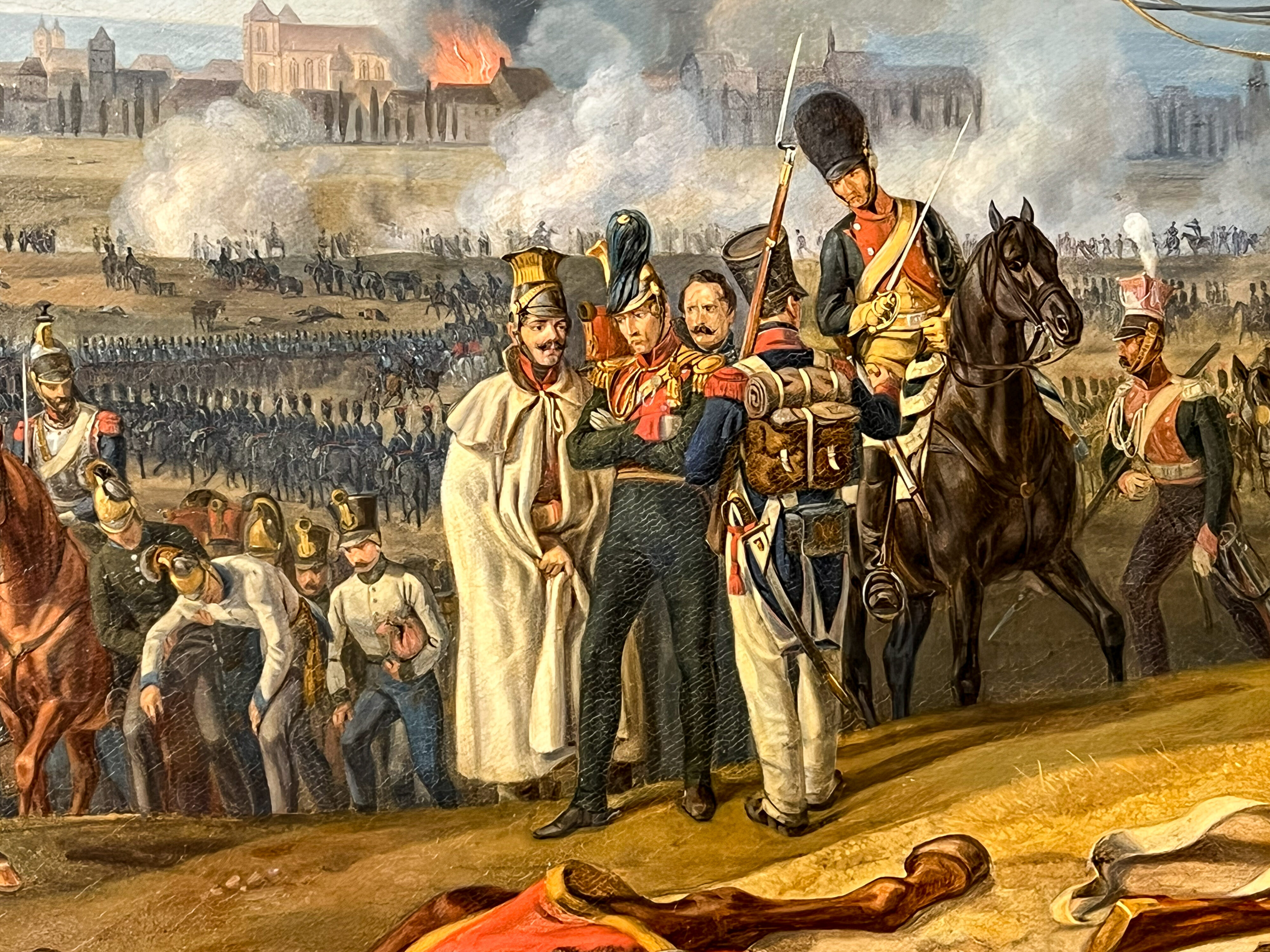 Albrecht Adam, Napoleon vor Regensburg IV: Schwerverletzter und Gefangene zusammengerückt