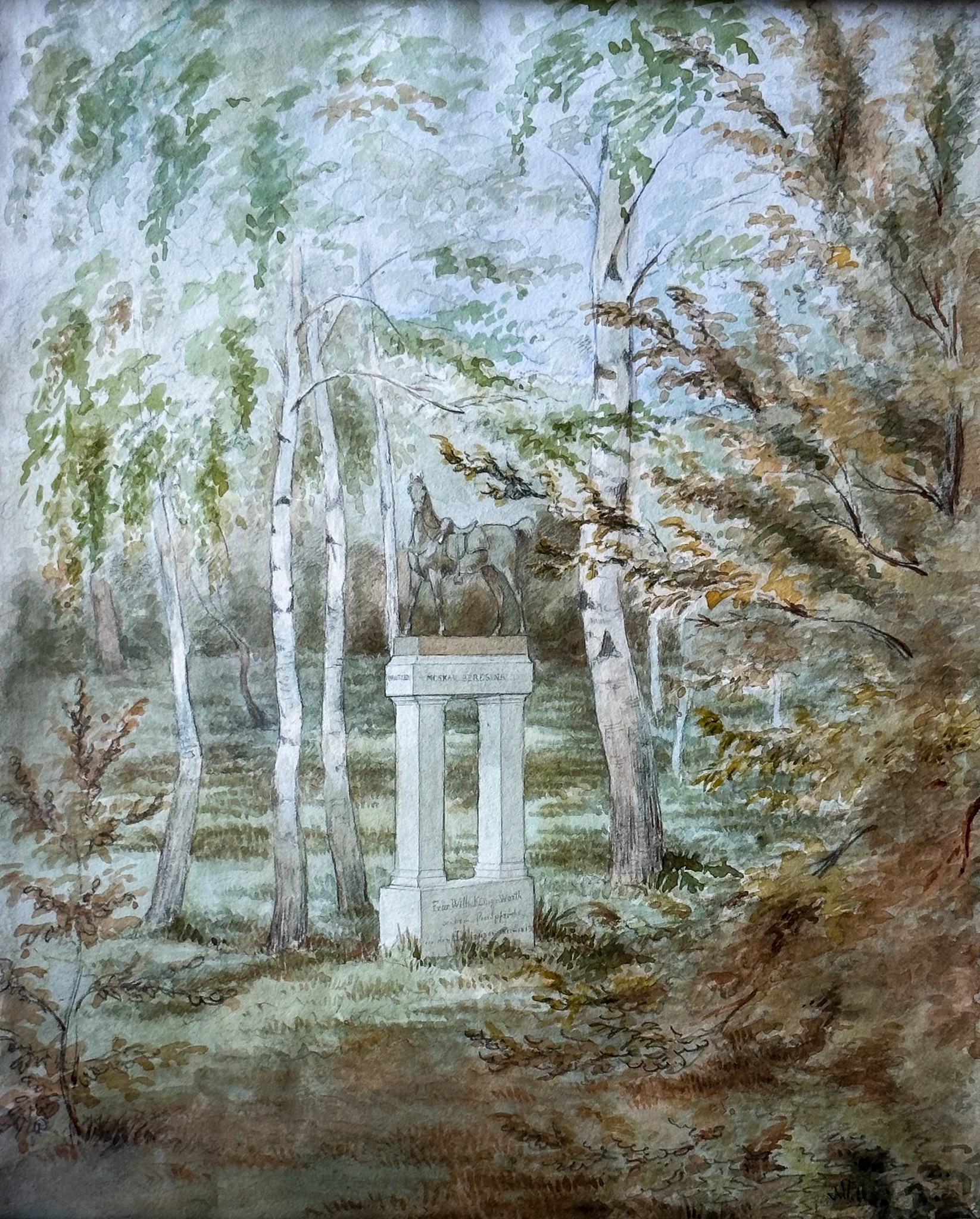 Schloss Fachsenfeld IV – Planungen für das Pferdedenkmal: C. von Ebersberg, Entwurf 1839/40