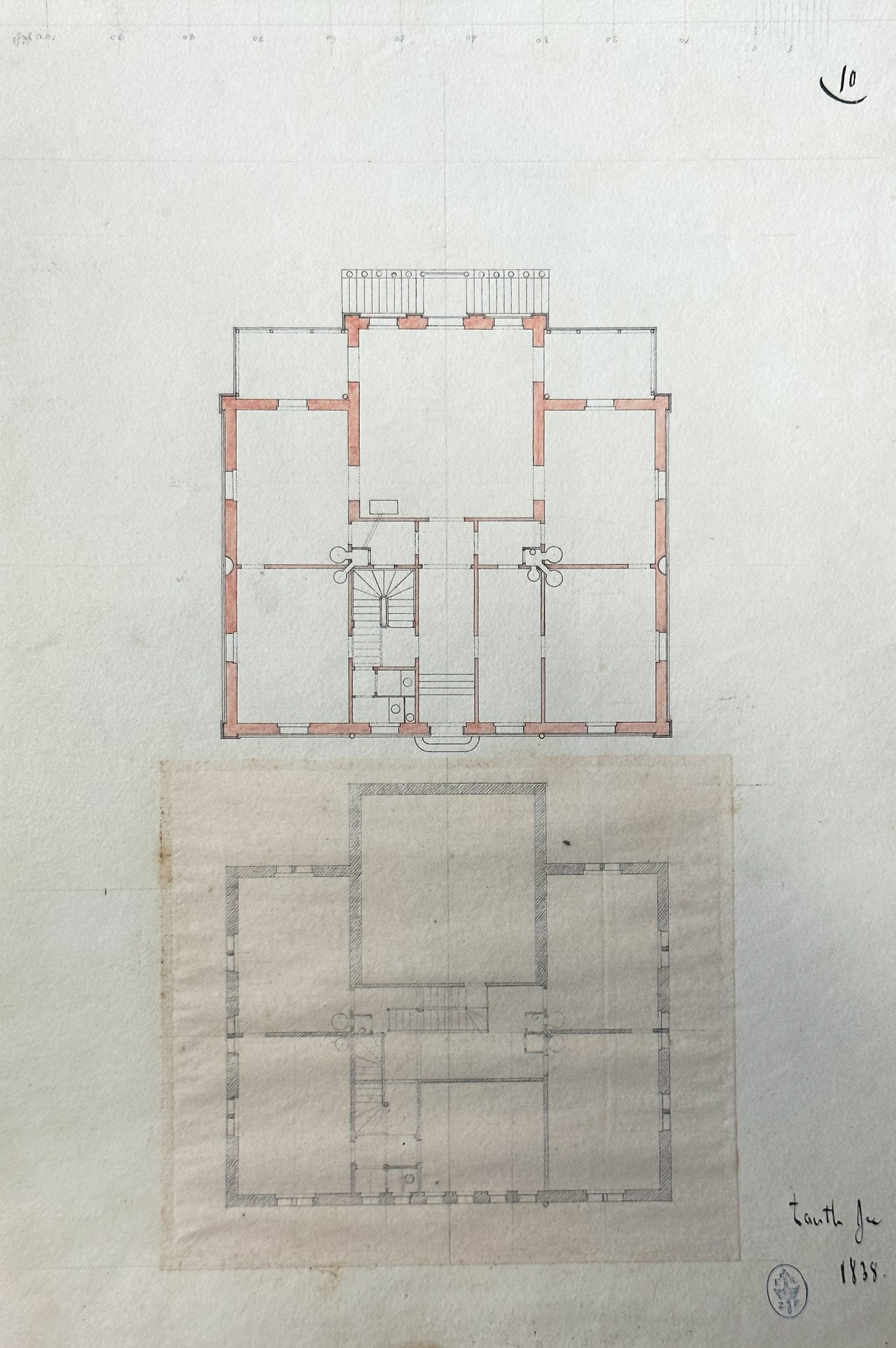 Schloss Fachsenfeld VII – Stuttgart, Landhaus Rebenberg III: der Bauantrag – Variante Grundriss Hauptgeschoss