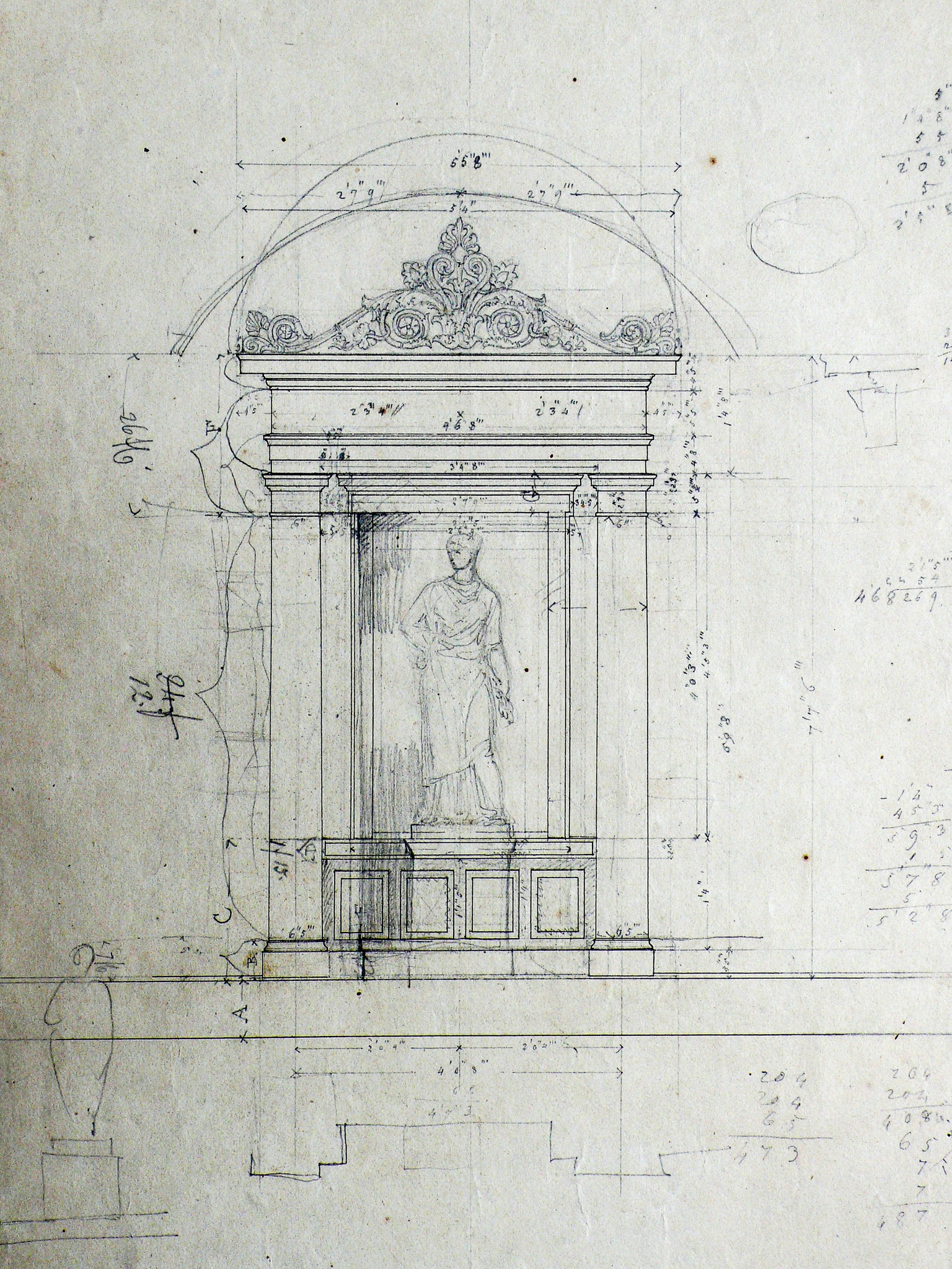 Schloss Fachsenfeld VIII – Stuttgart, Landhaus Rebenberg IV: Detail Wandnische