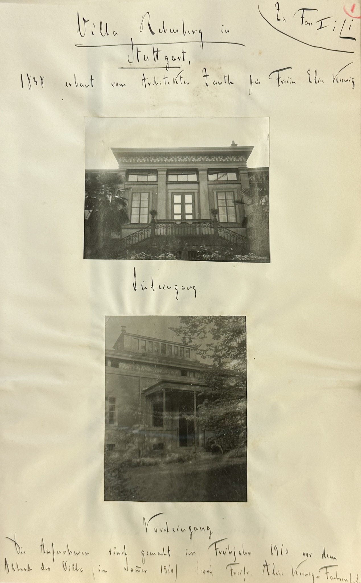 Schloss Fachsenfeld IX – Rebenberg V: Abschiedsbilder: Fotos von Alice von Koenig-Fachsenfeld 1910