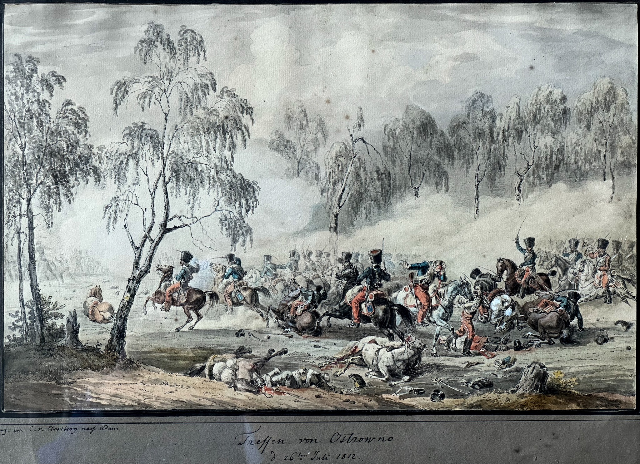 Schloss Fachsenfeld XVIII – das Russenzimmer, Schlachtszene am 26. Juli 1812