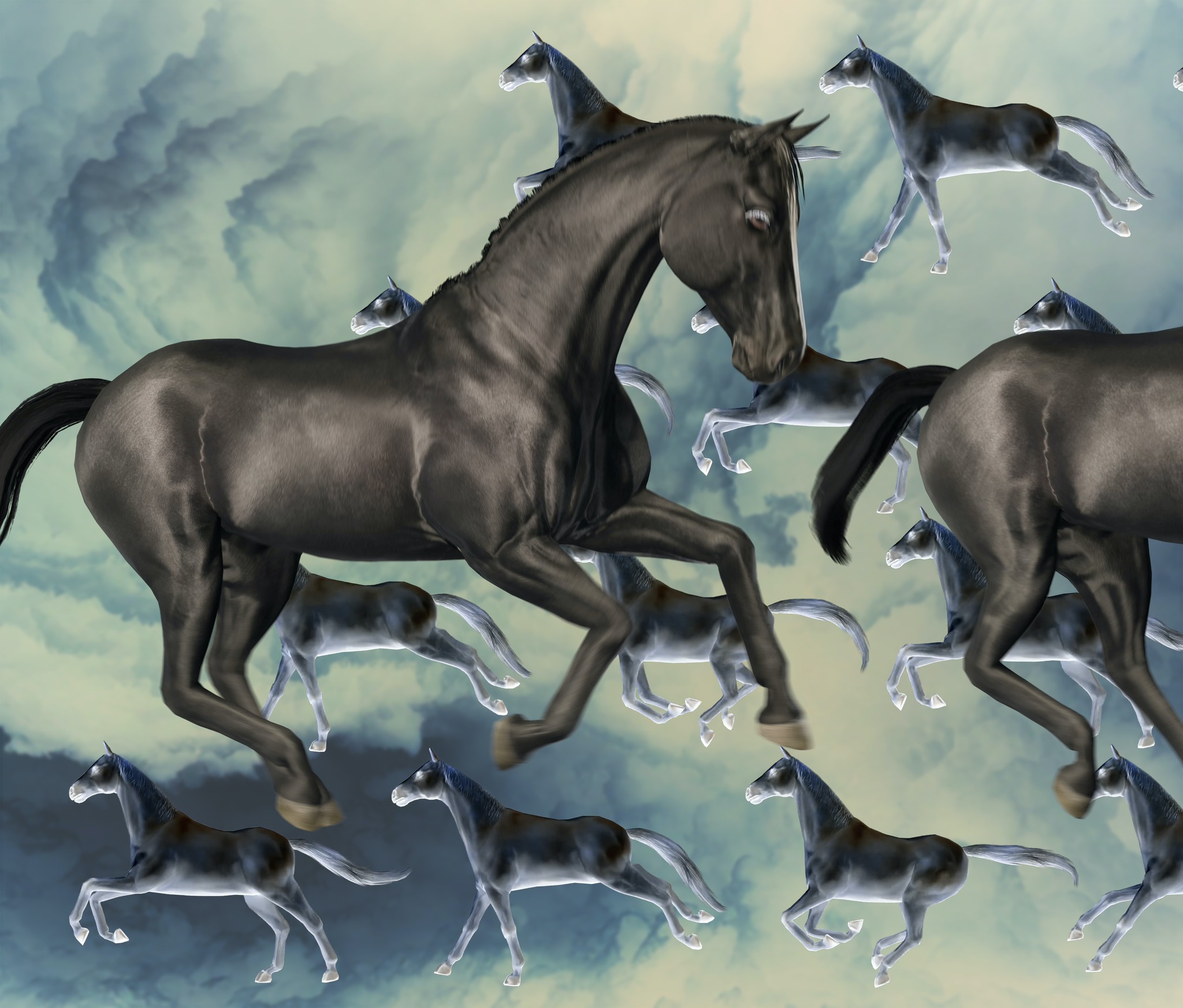 Bjørn Melhus, Pferde am Himmel, Videostills