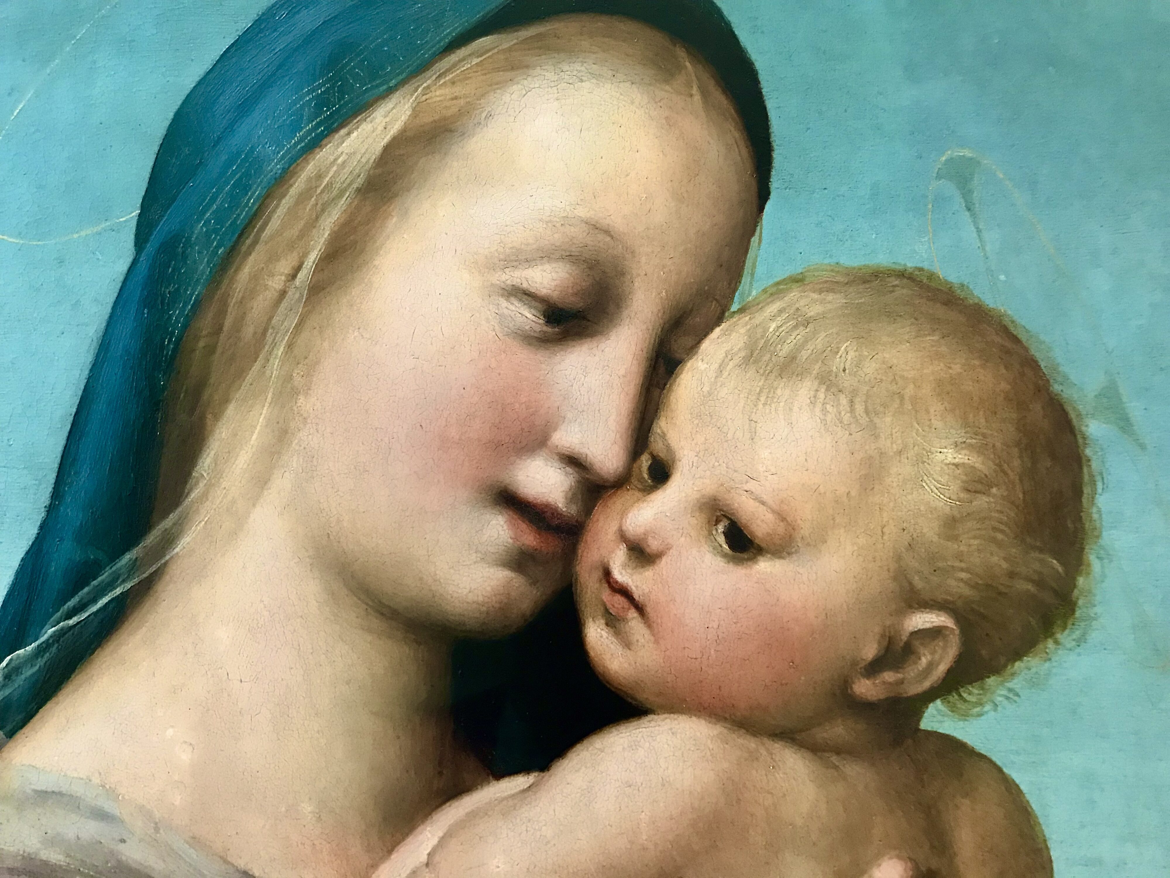 Raffael, Madonna Tempi, detail, München, Alte Pinakothek