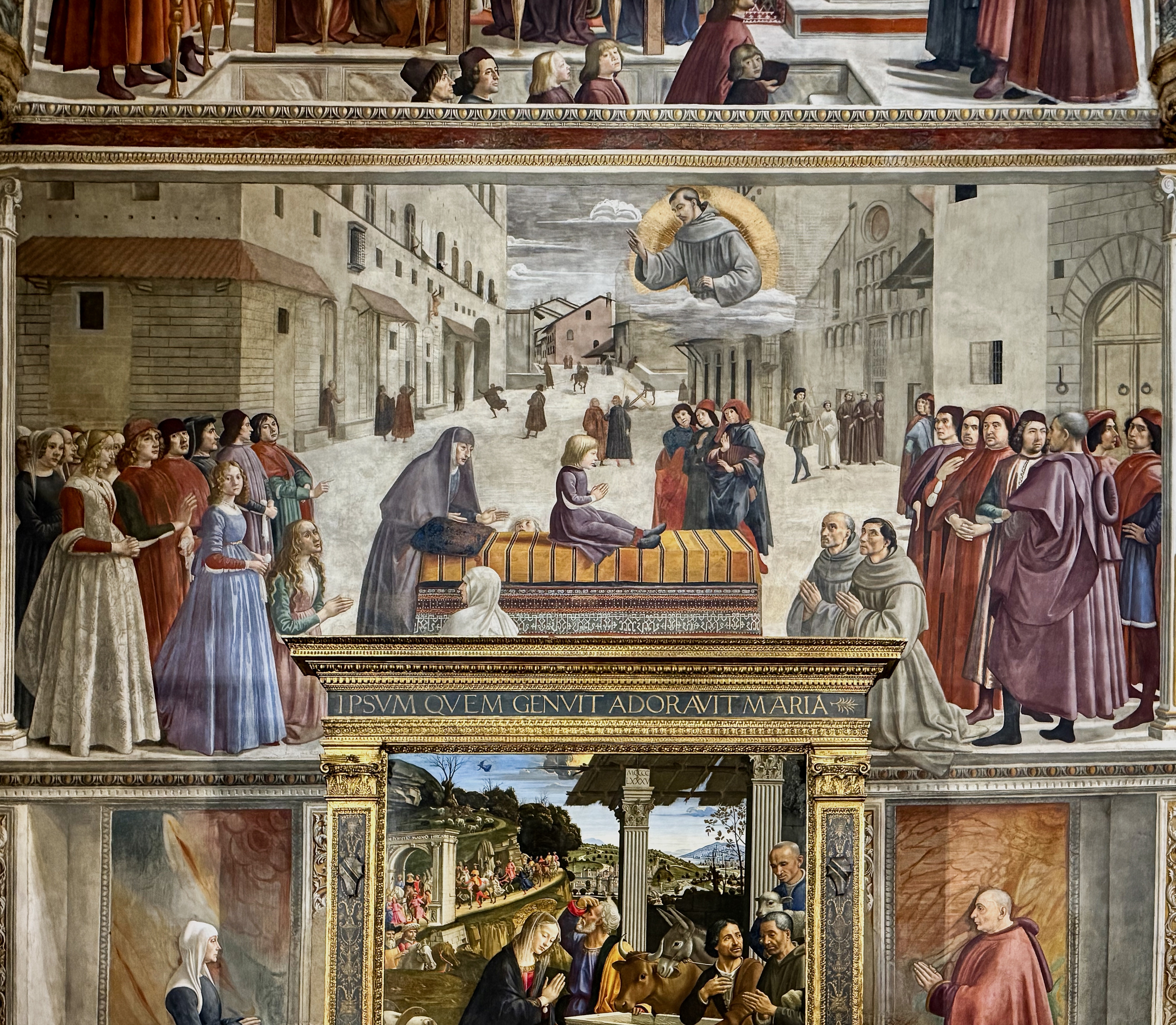 Florenz, Cappella Sassetti: Domenico Ghirlandaio, Auferweckung des toten Kindes