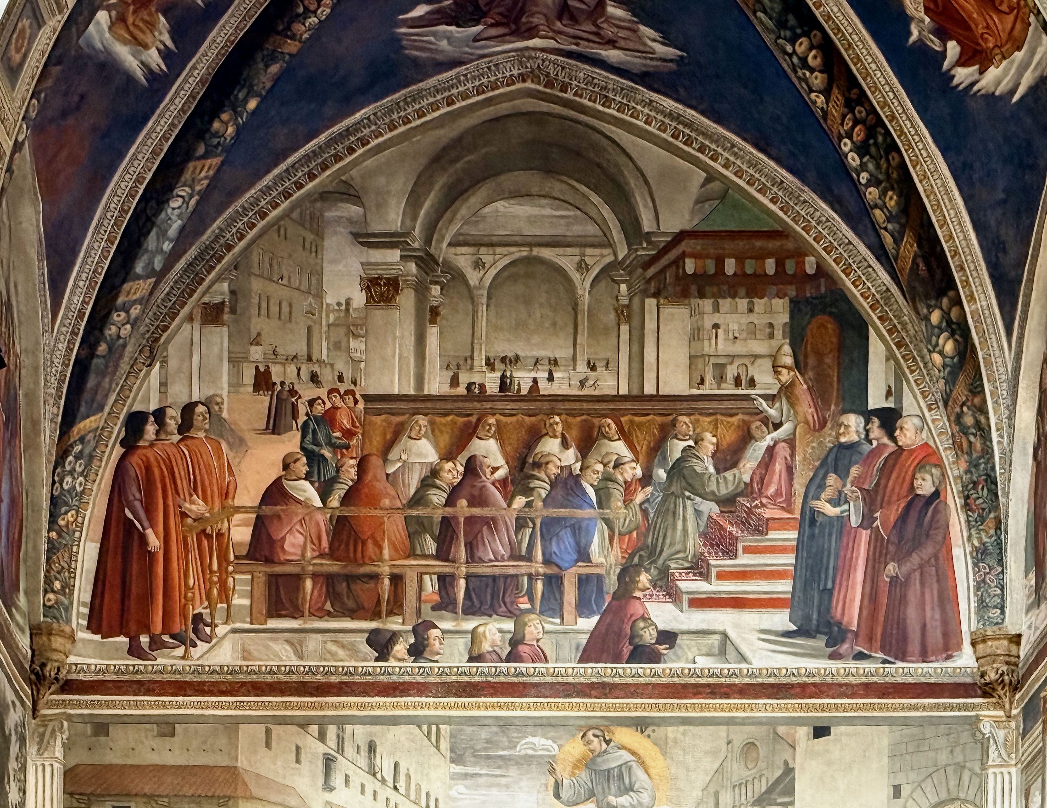 Florenz, Cappella Sassetti: Domenico Ghirlandaio, Bestätigung der Ordensregel