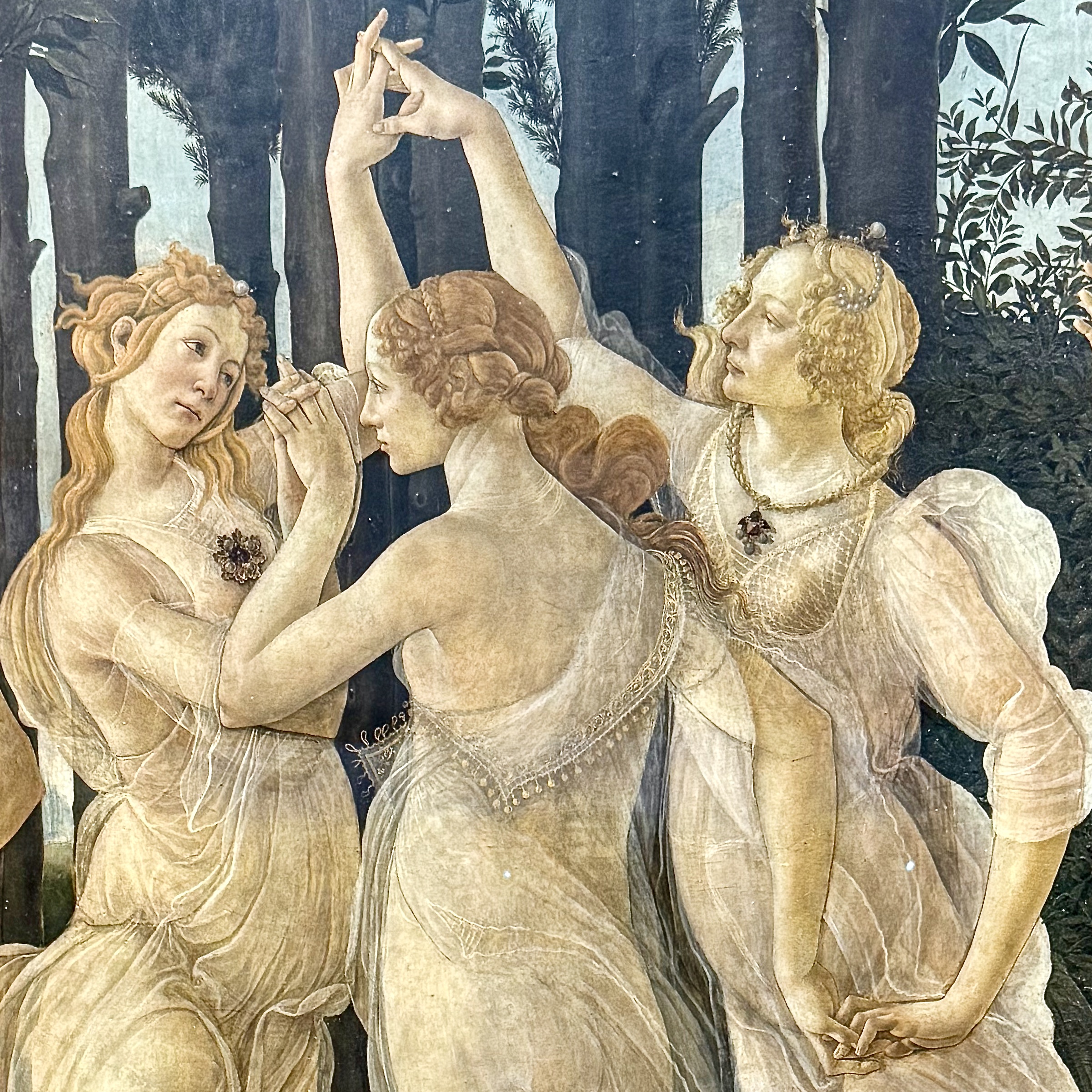 Florenz – Botticelli, Primavera, Detail der Grazien