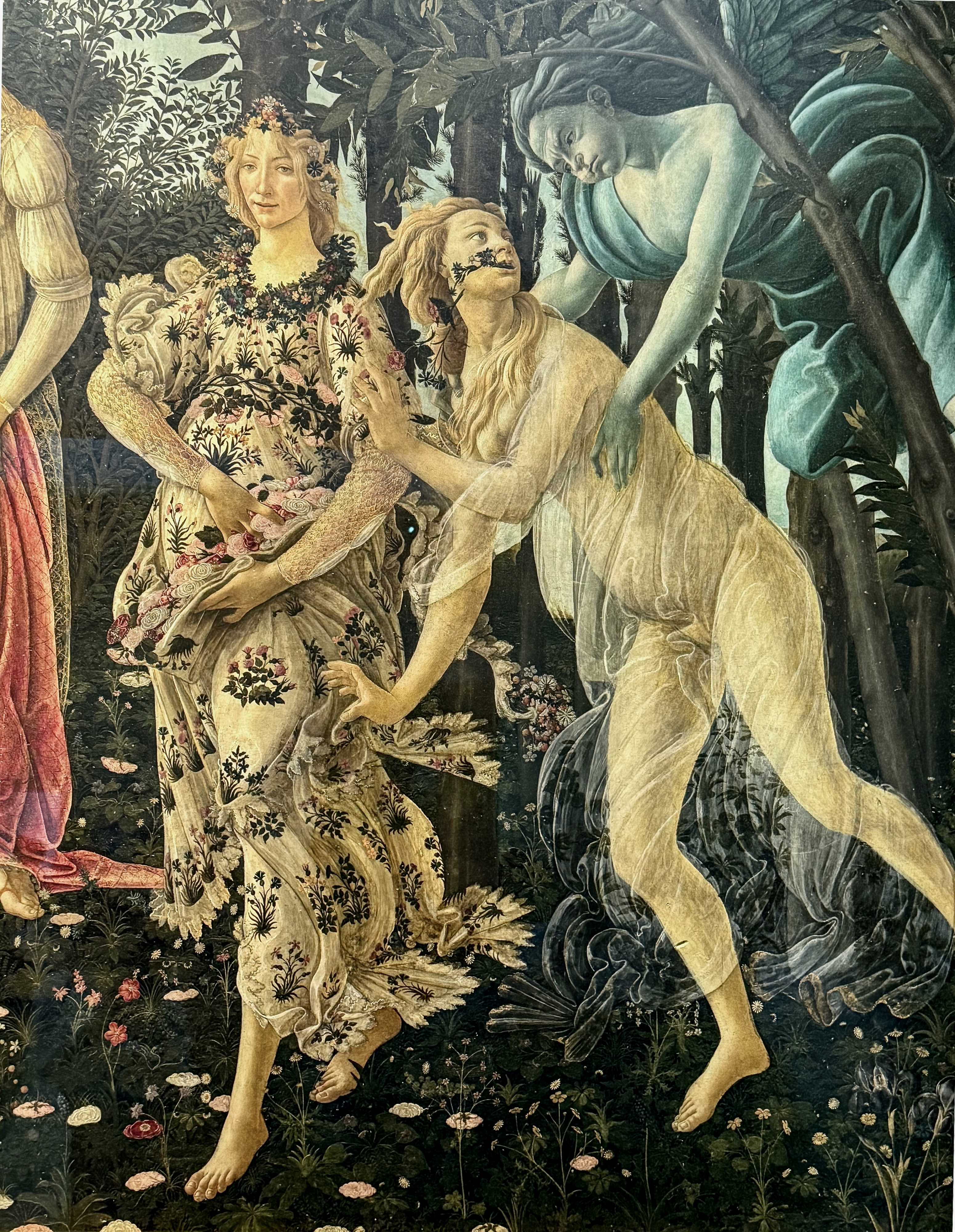 Florenz – Botticelli, Primavera, 1480/82, Uffizien, Detail mit Flora
