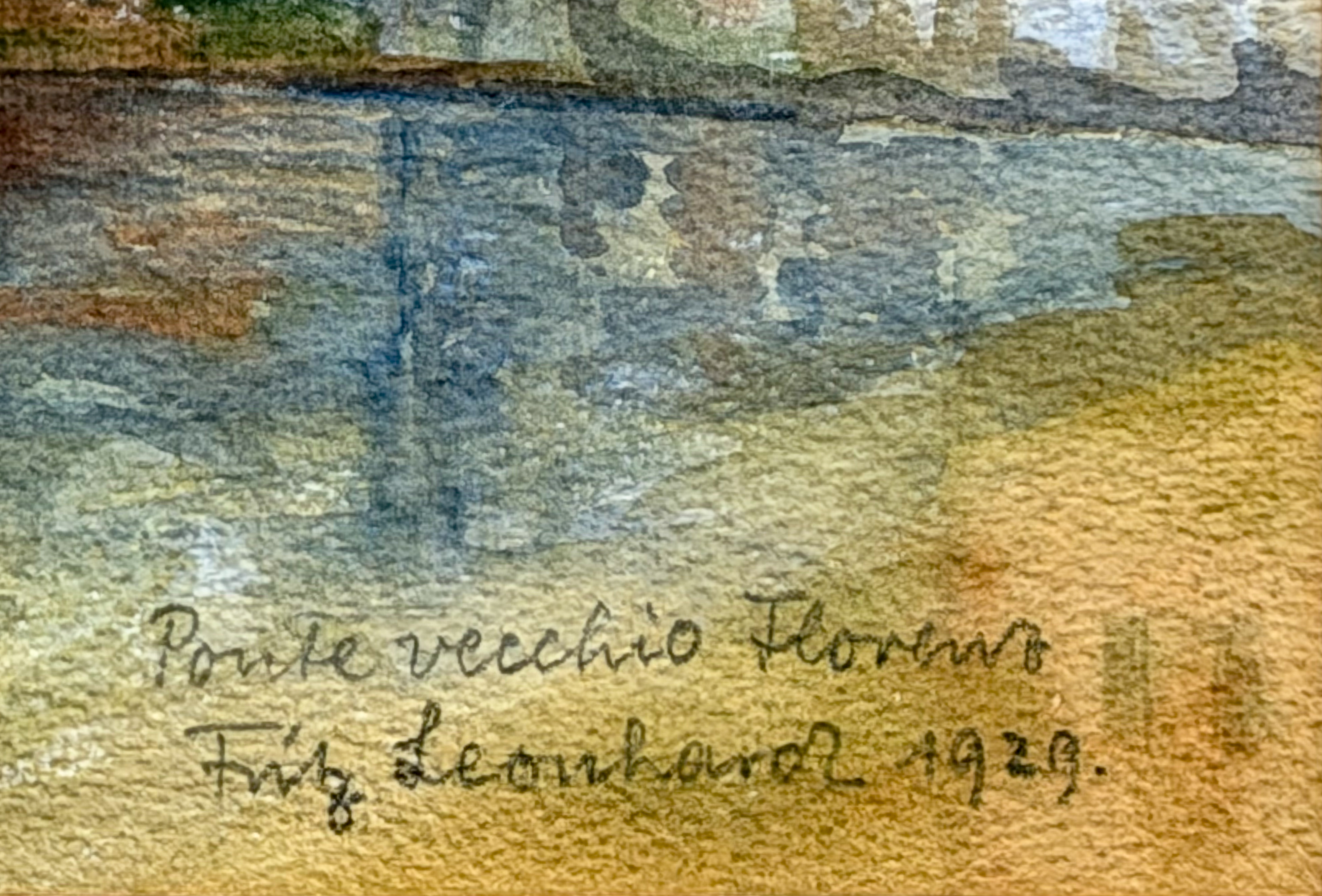 Fritz Leonhardt in Florenz – Ponte Vecchio mit Corridoio Vasariano, Detail 1929