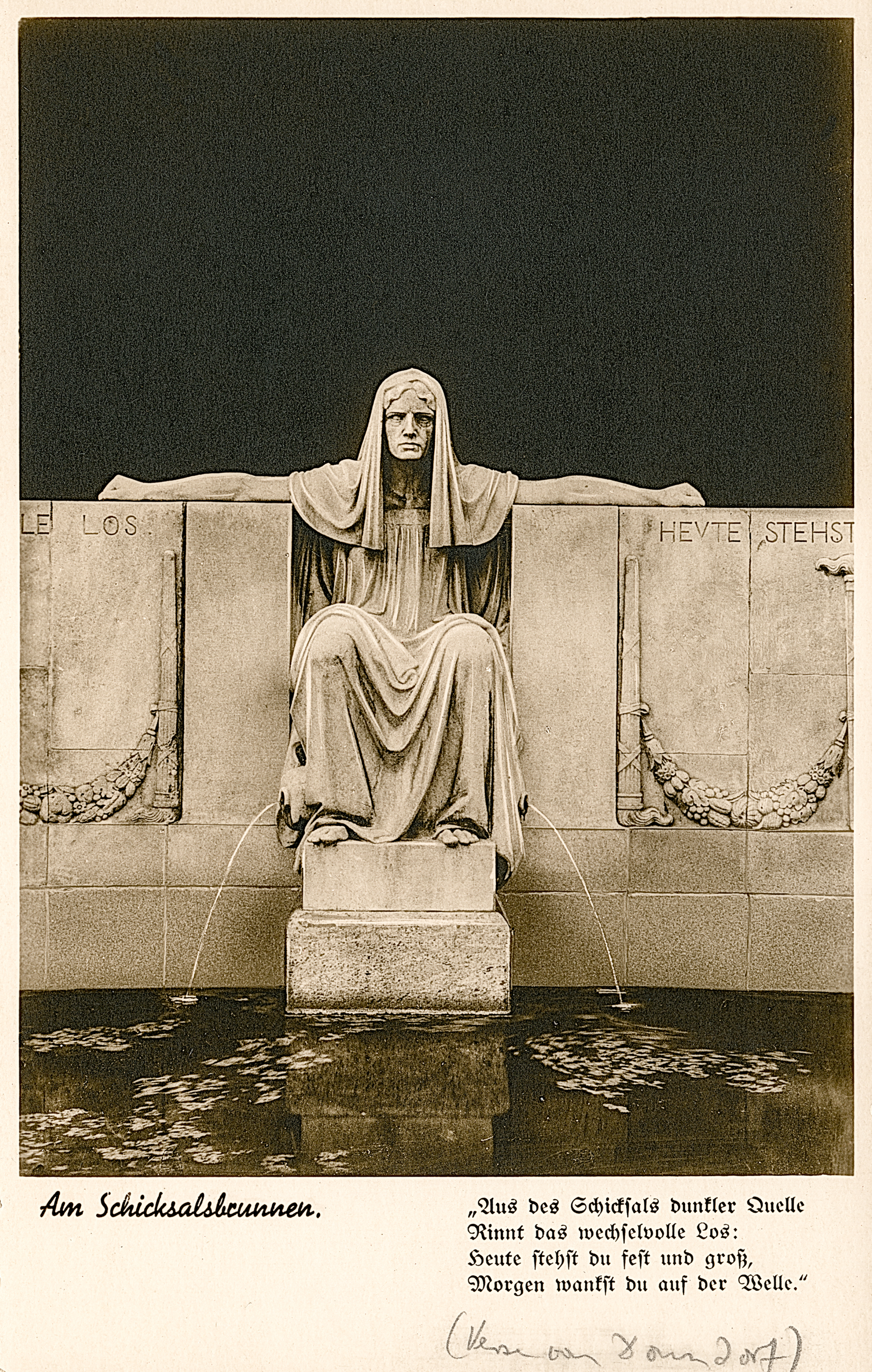 Karl Donndorf, Schicksalsbrunnen: die Schicksalsgöttin 1914