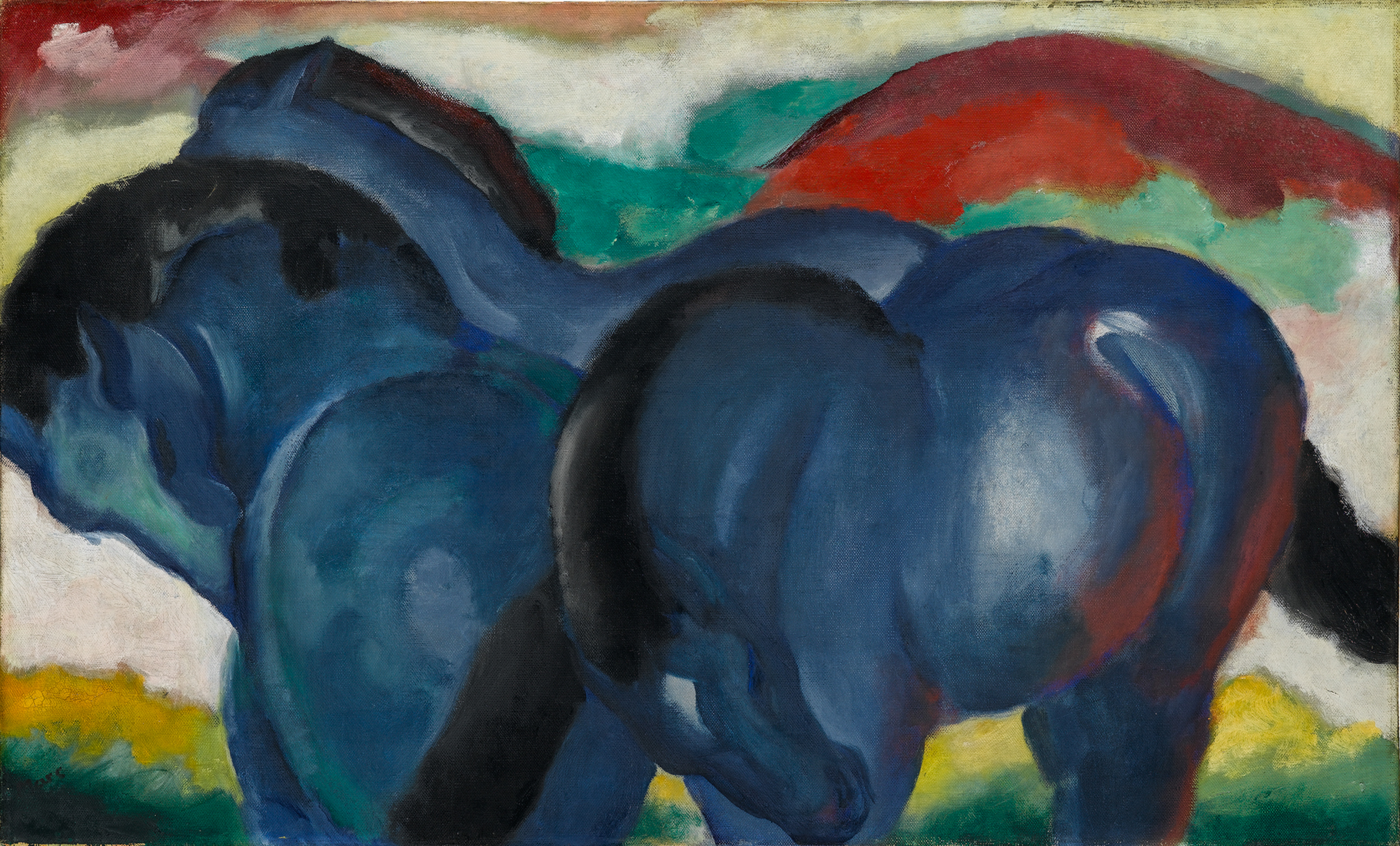 Blaues Land und Blauer Reiter, Franz Marc, Die blauen Pferde, 1911, Staatsgalerie Stuttgart